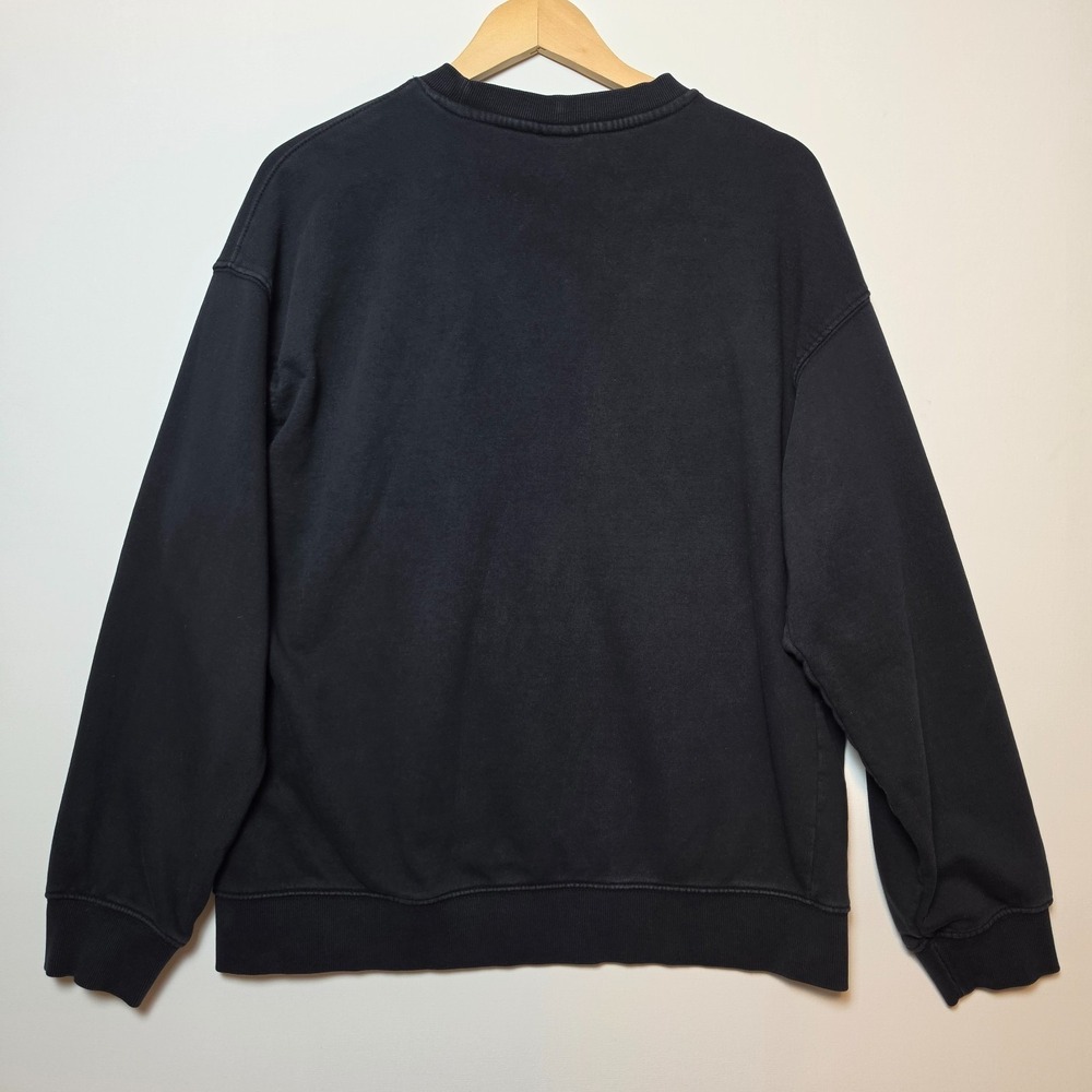H&M Loose Fit Crewneck Sweatshirt Solid Black Size Medium - Picture 8 of 10